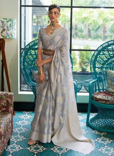 Gray Colour RAJTEX KIZAAH LUCKNOWI Heavy Designer Wedding Wear Latest Saree Collection 271001